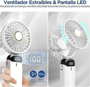 Hand Held Fan,Portable Handheld USB Rechargeable Fans with 5 Speeds