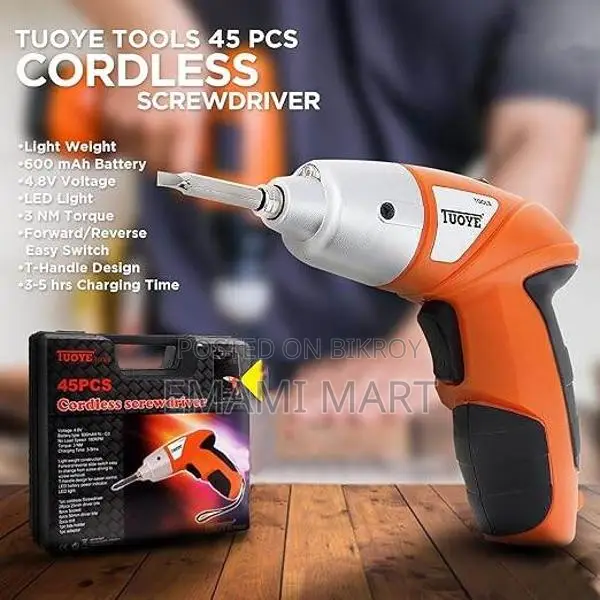 Cordless Power Screwdriver Kit Rechargeable Electric 45pcs Cordless Dr