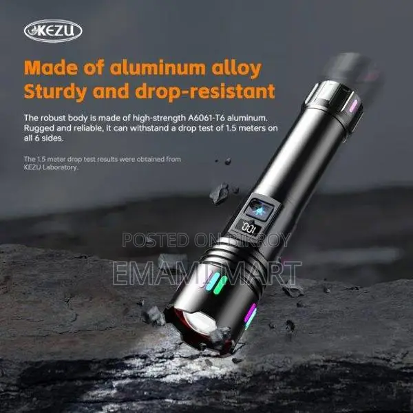 Kezu Flashlight W511A High Power Torch Light Rechargeable Flashlight