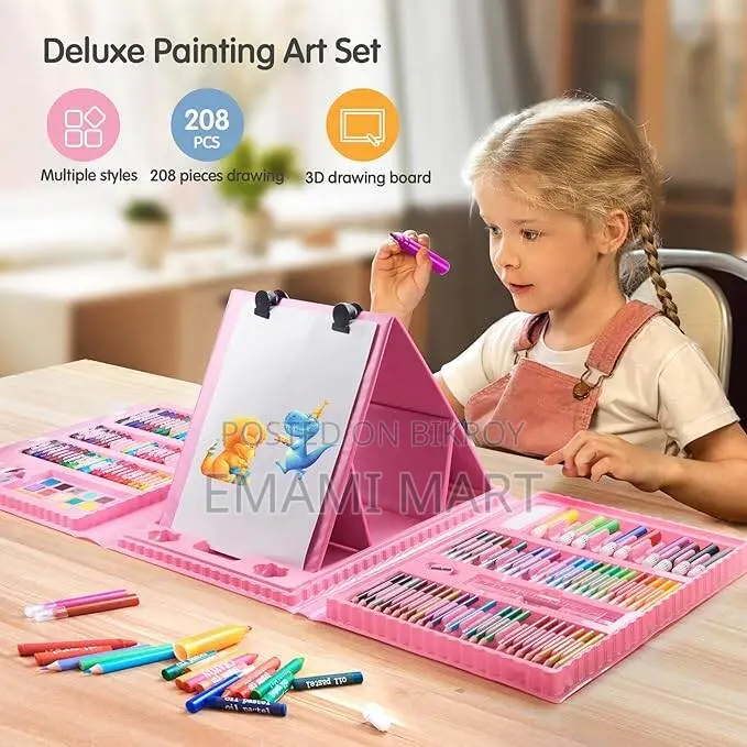 TOMMYHOME Drawing Kit 208PCS Deluxe Colouring Art Set for Kids 6-12 Dr