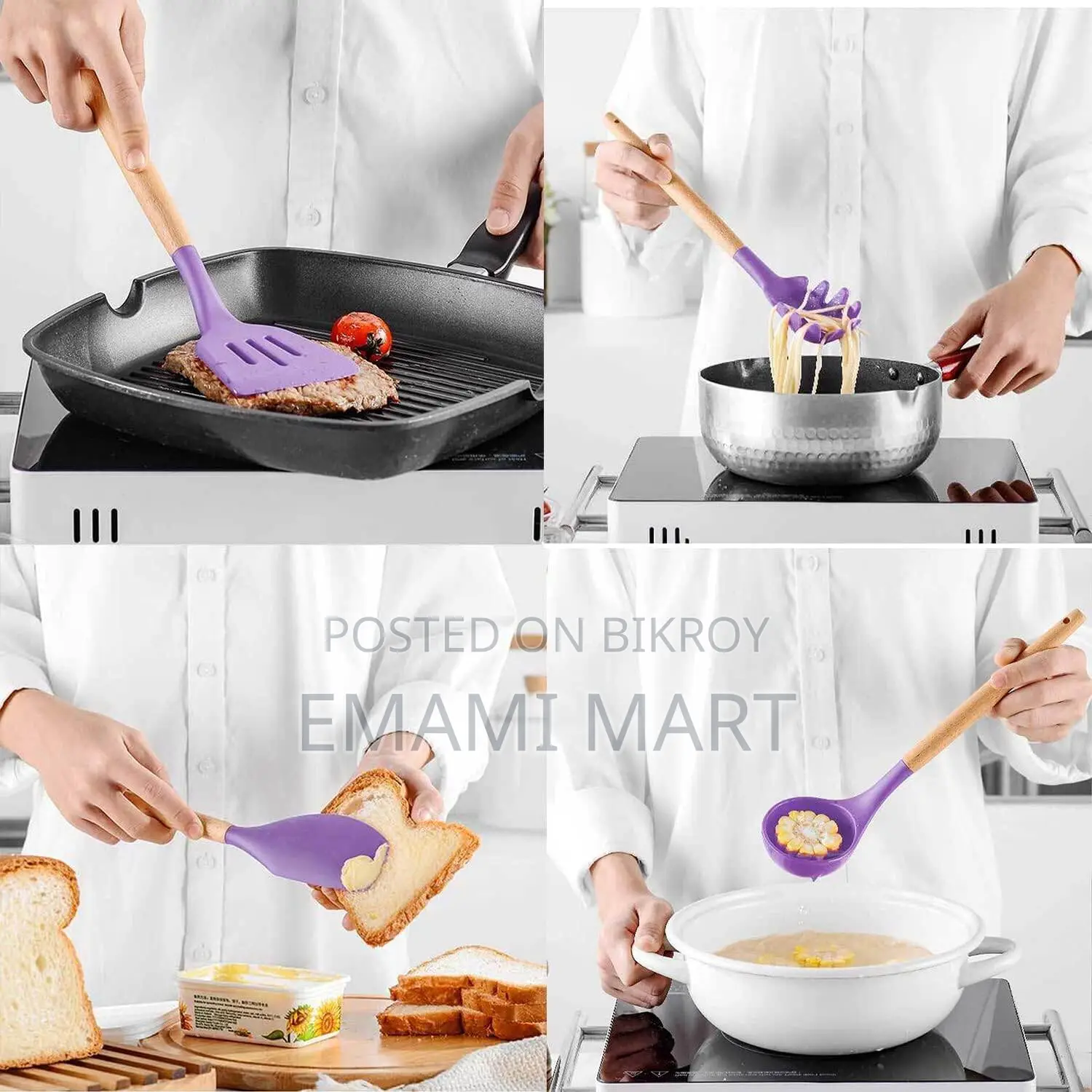Spoon Set 12-Piece Silicone Kitchen Cooking And Baking Utensils Set