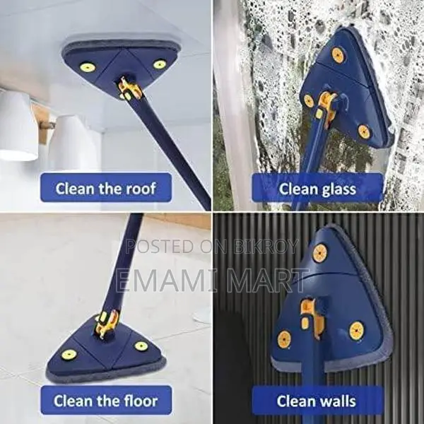 360° Rotatable Adjustable Cleaning Mop Extendable Triangle Mop with Lo