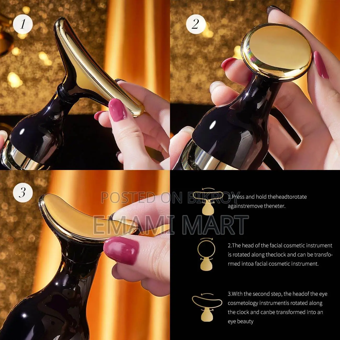 3-in-1 Face Lifting Device | Electric Face Slimming Tool for Anti-Agin