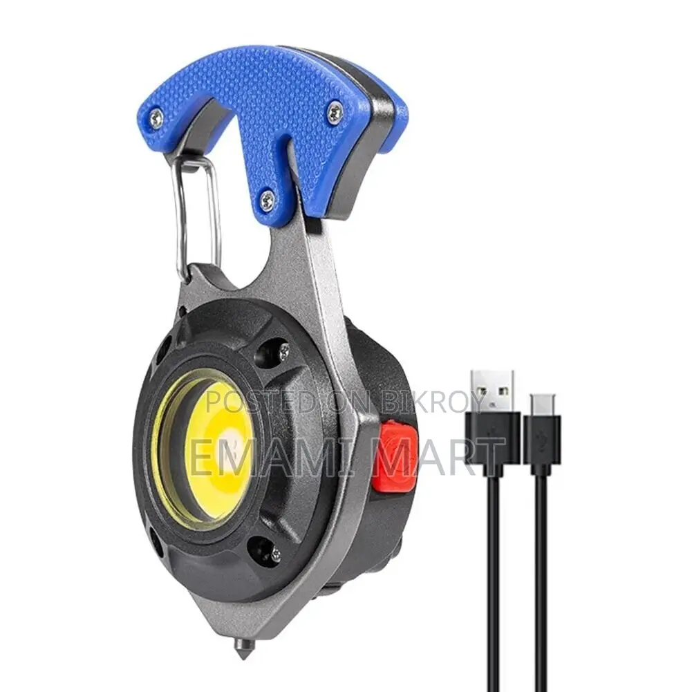 Multi-function LED Keychain Lights USB Charging Mini Screwdriver Hamme