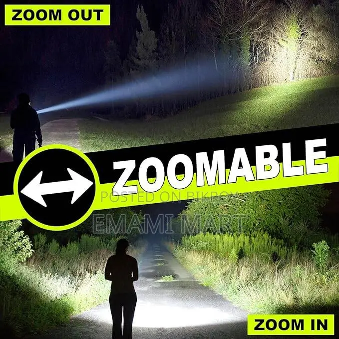 3 in 1 Rechargeable Flashlight True 5000 Lumens Outdoor Strong Cob Lig