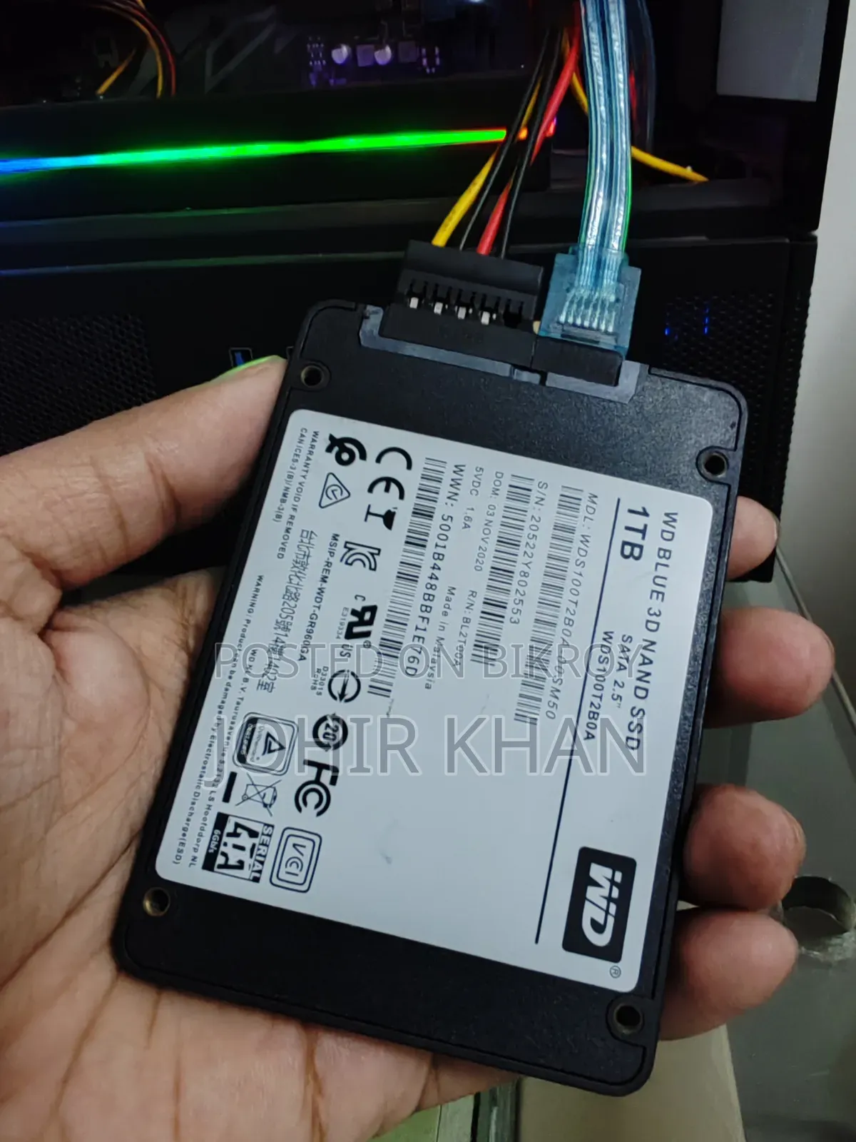 WD 1TB SSD 8 Days 100% Health