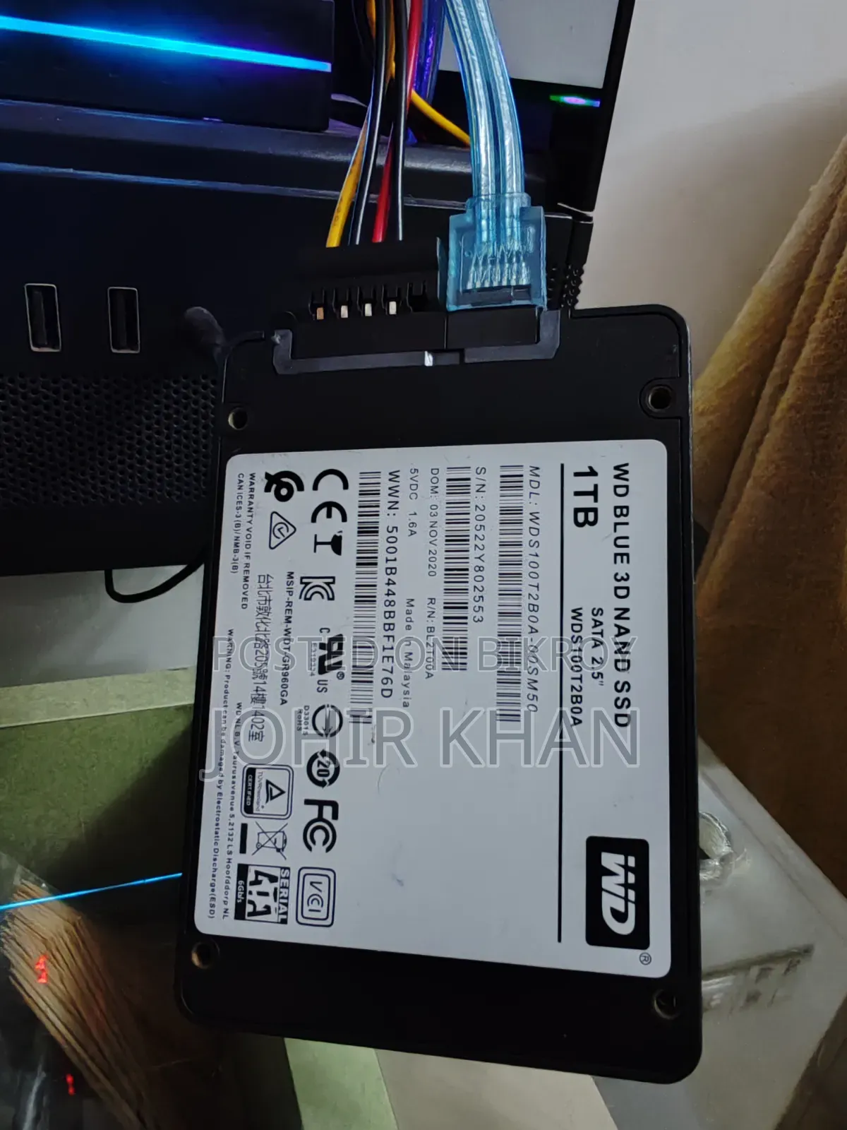 WD 1TB SSD 8 Days 100% Health