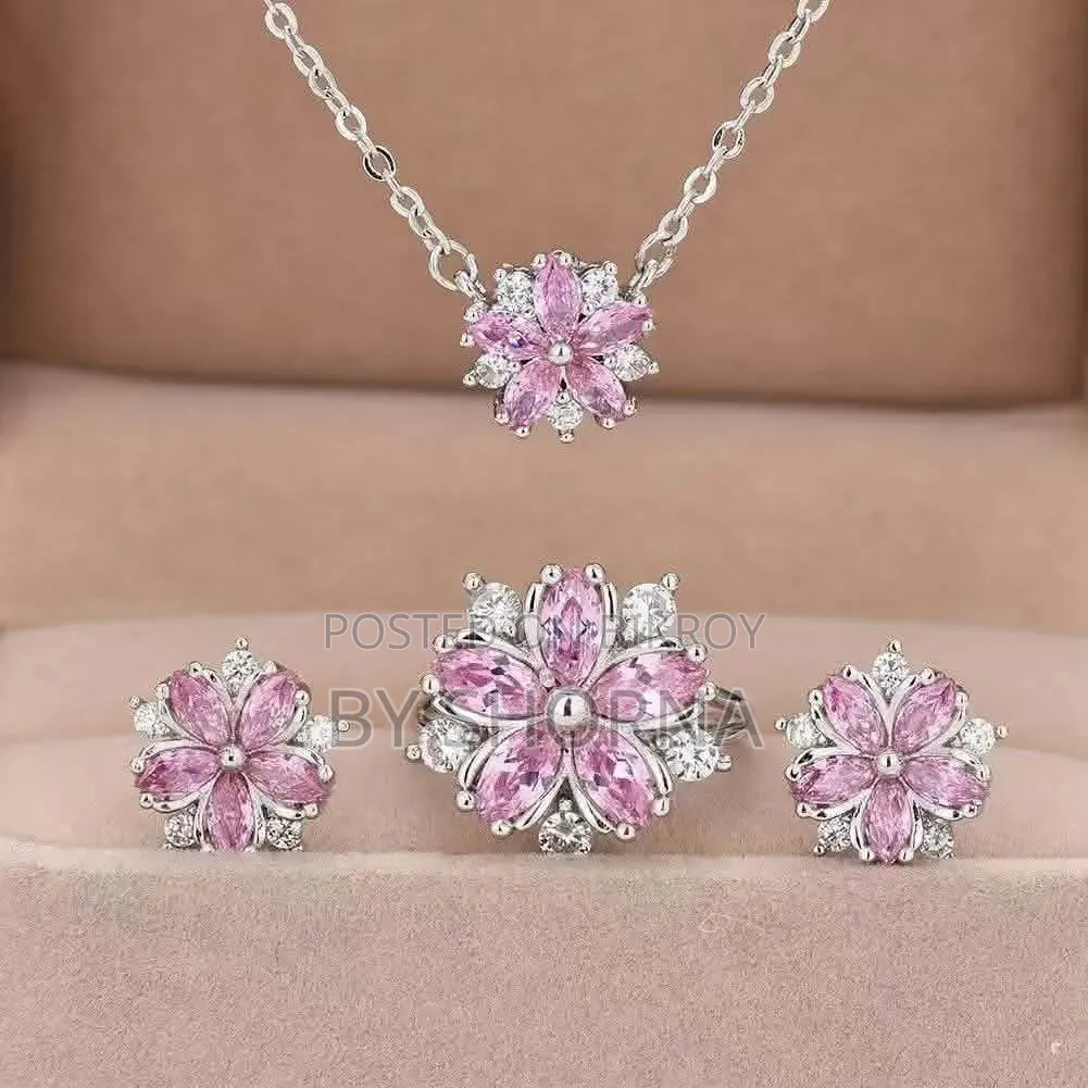 Flower Pendant, Earrings, Fingering