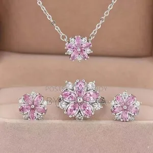 Flower Pendant, Earrings, Fingering