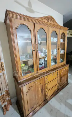 Large Teak Wood Showcase - Classic Design