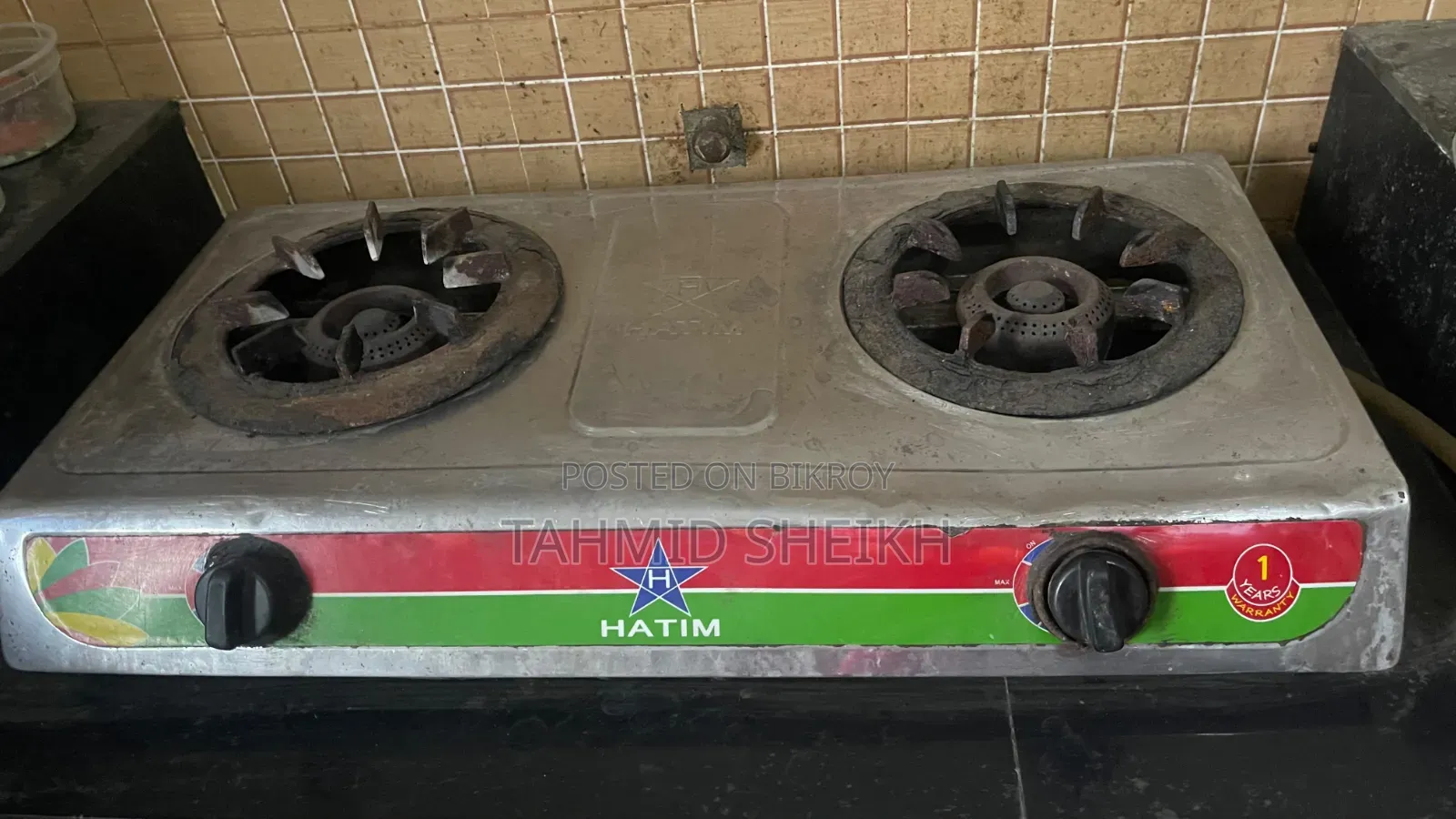 Double Gas Stove and 12 KG Cylinder Bottle