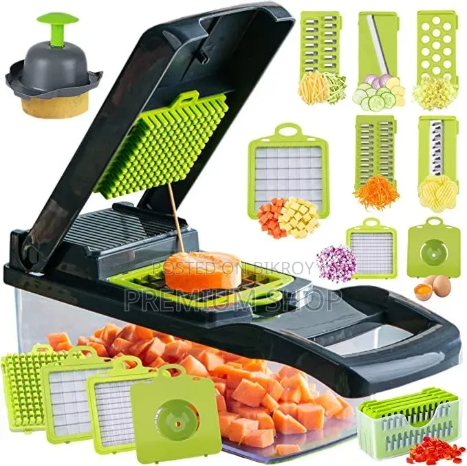 14-in-1 Vegetable Slicer Cutter Chopper With Container Basket