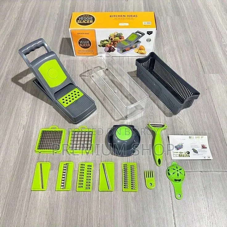 14-in-1 Vegetable Slicer Cutter Chopper With Container Basket