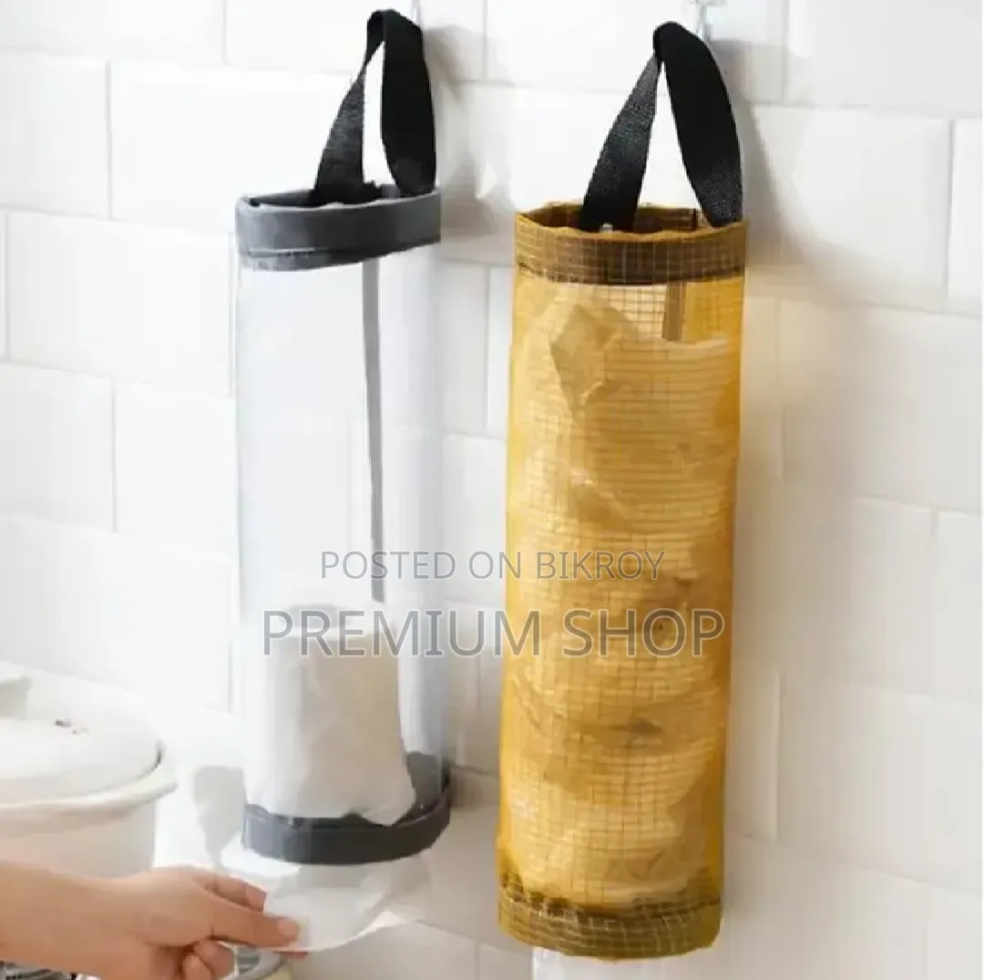 Wall Hanging Mesh Trash Bag Organizer