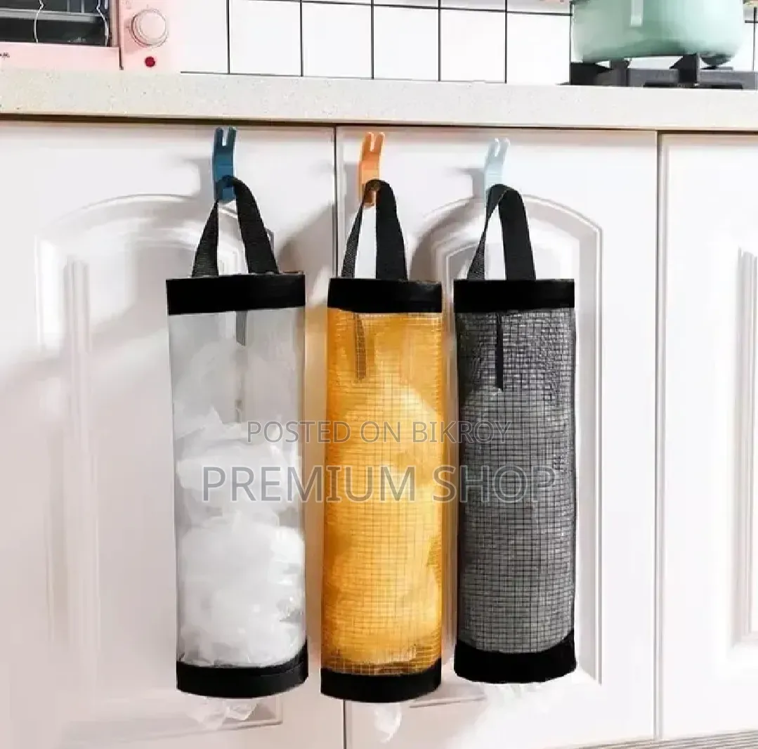 Wall Hanging Mesh Trash Bag Organizer