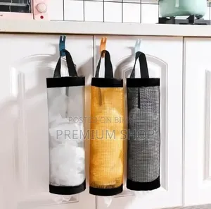Wall Hanging Mesh Trash Bag Organizer