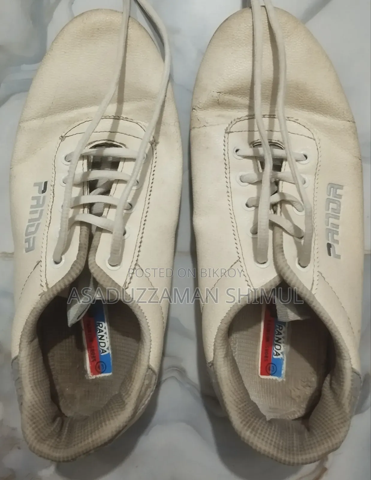 Panda Men's Casual White Sneakers - Size 43
