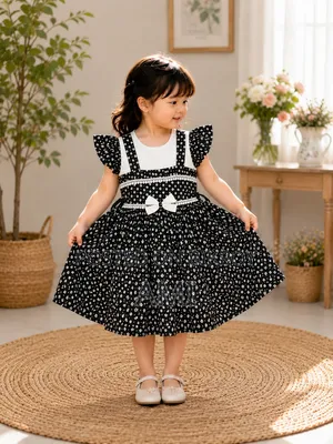 Kids Beautiful Black and White Frock