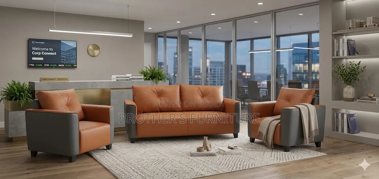 PVC artificial leather 5 seater sofa