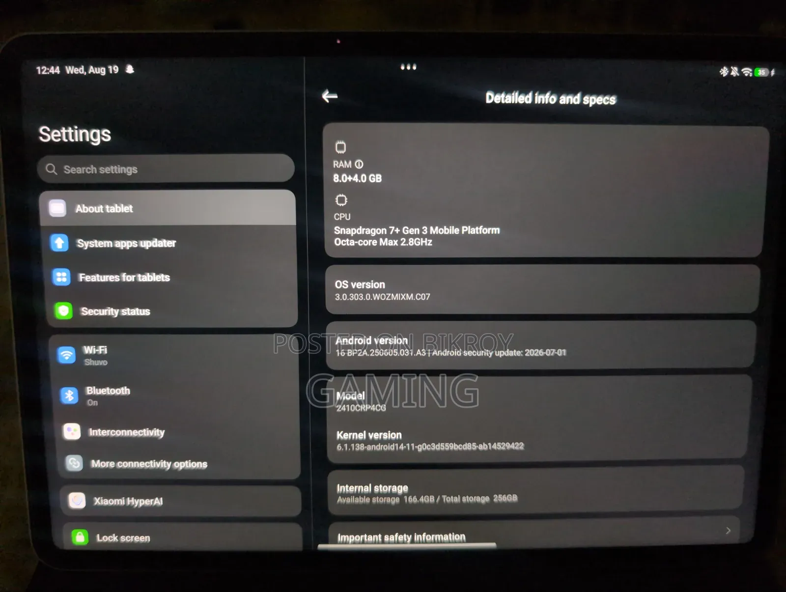 Xiaomi Pad 7 256 GB Silver