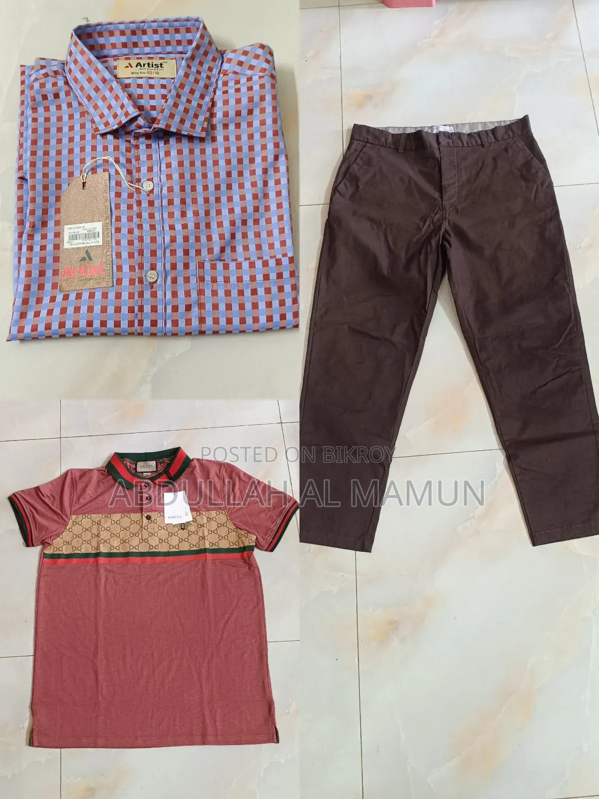 1 Shirt 1 Polo T-Shirt 1 Gabardine Pants