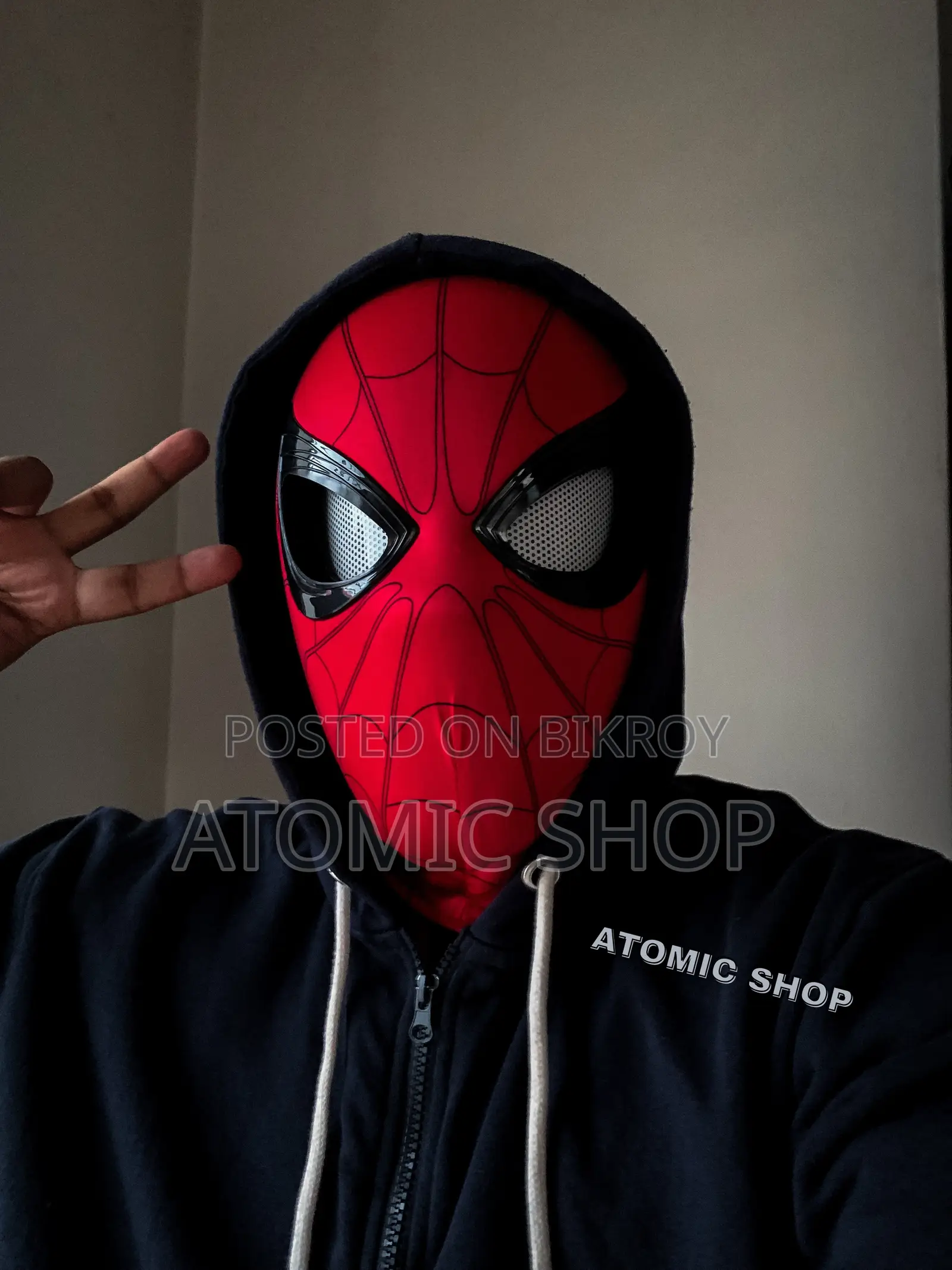 Spider-Man Mask | Chin Controlled Movable Eyes | Realistic Cosplay Mask