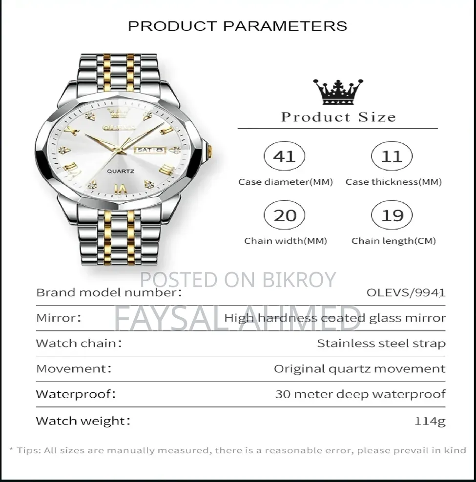 Luxury Diamond Dial Waterproof Stainless Steel Strap Men Wristwatch