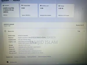 ল্যাপটপ ডেল ইন্সপায়রন ১৫ ৩৫৮০ ৮জিবি ইন্টেল কোর আই৭ এইচডিডি+এসএসডি ২মি