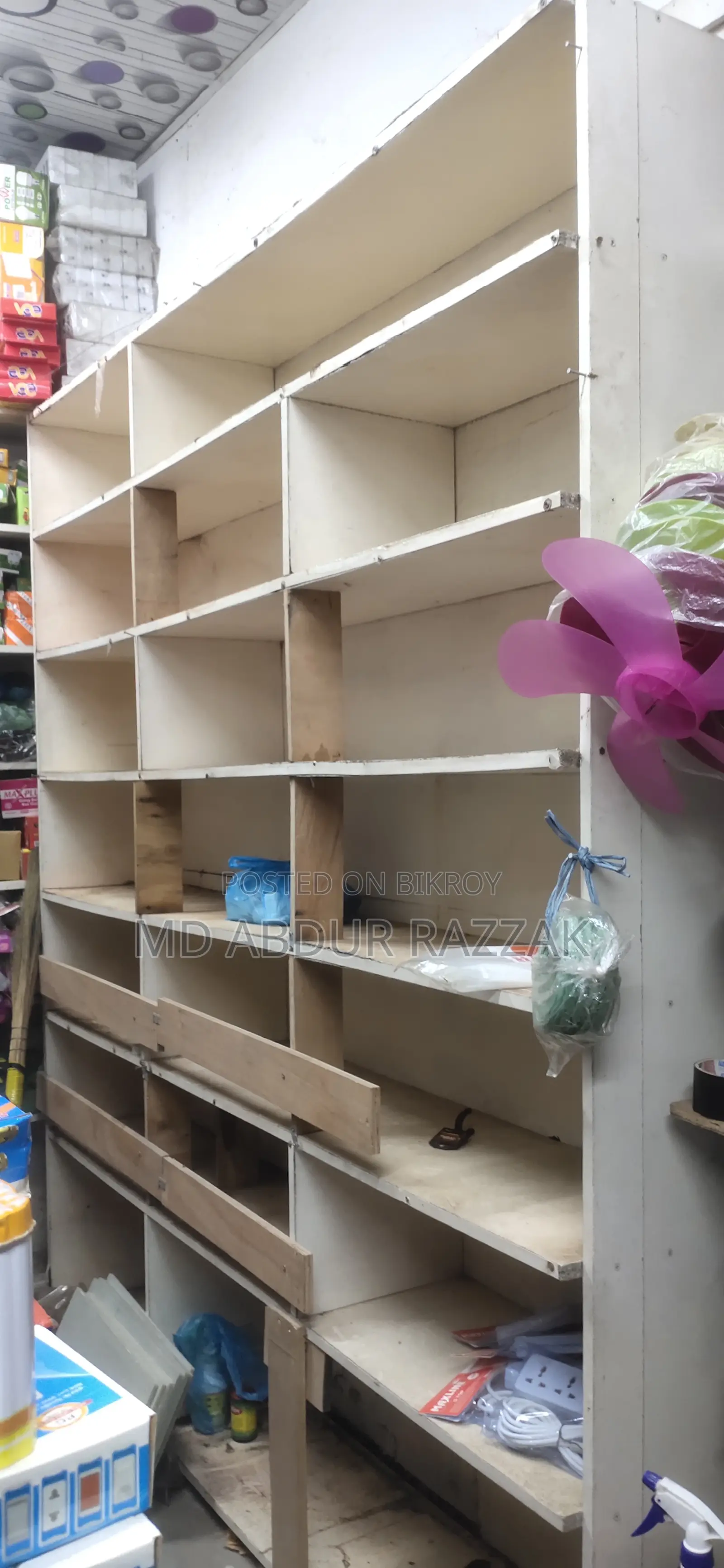 A rack made of melamine board is for sale.