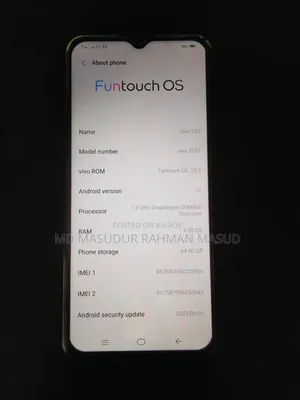 Vivo Y20 64 GB Blue