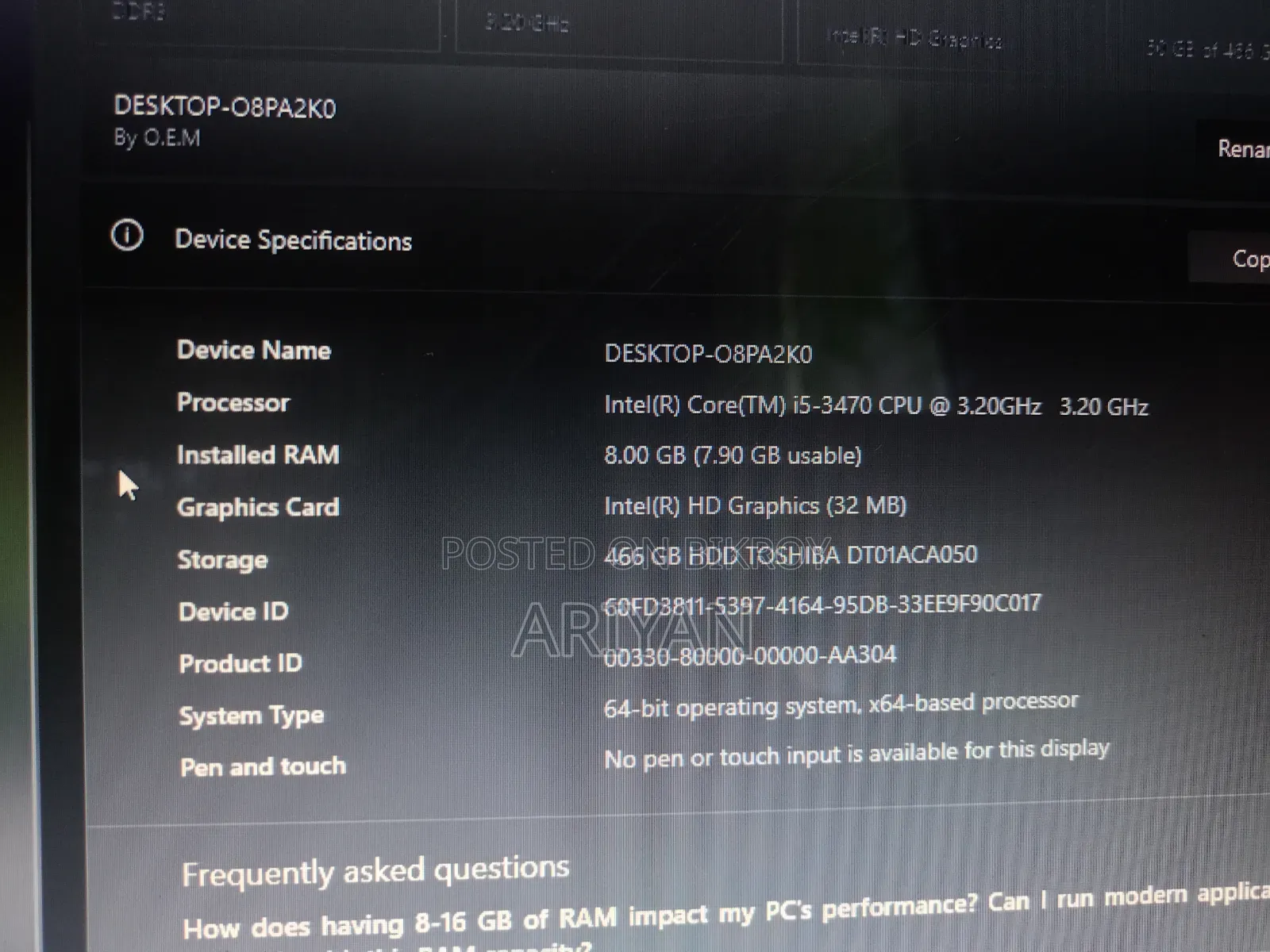 Desktop Computer Dell 8GB Intel Core i5 eMMC 512GB