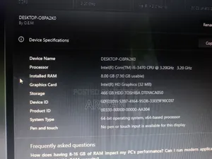 Desktop Computer Dell 8GB Intel Core i5 eMMC 512GB