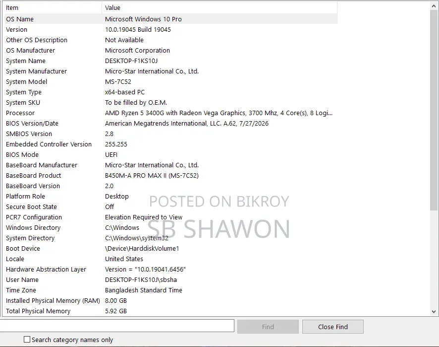 Desktop Computer 8GB AMD Ryzen SSD 256GB