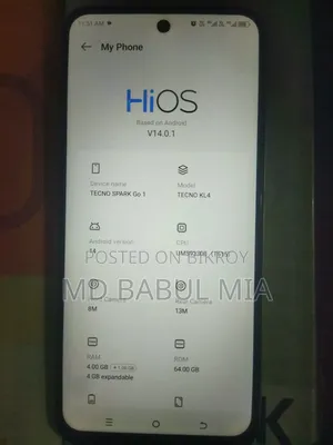 টেকনো স্পার্ক গো ৬৪ জিবি সাদা