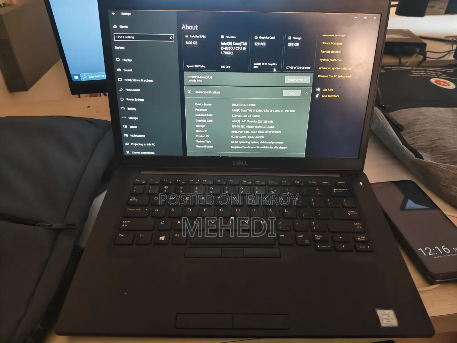 Laptop Dell Latitude 7490 8GB Intel Core i5 SSD 256GB