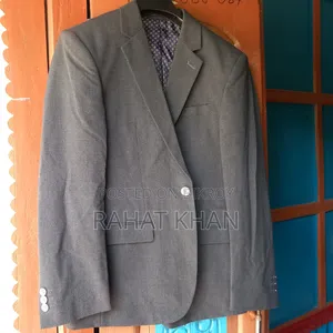 Single Button Charcoal Black Blazer