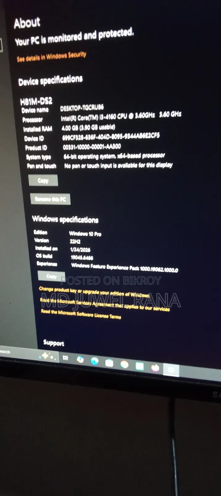 Desktop Computer Dell 4GB Intel Core i3 HDD+SSD 72GB