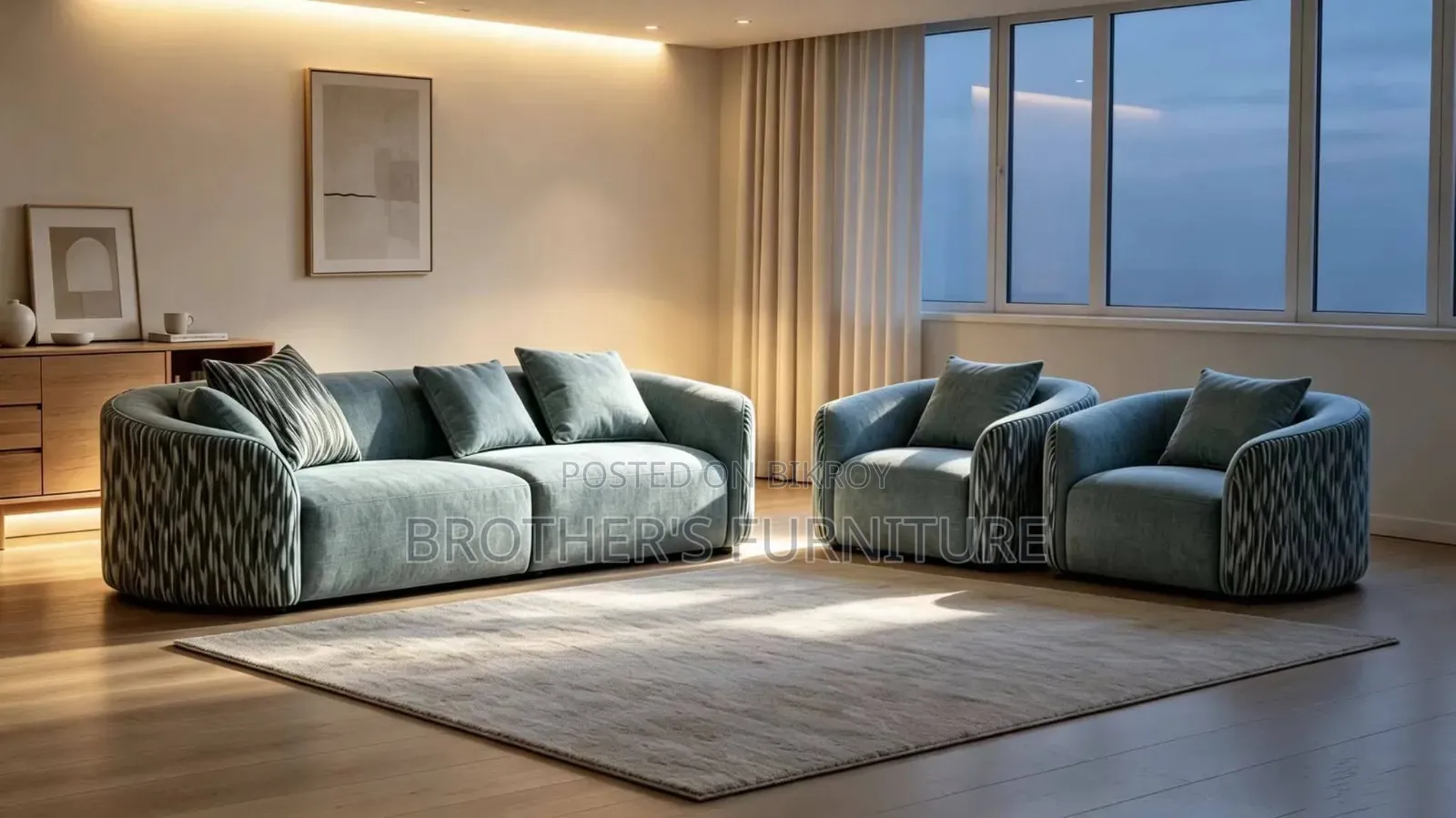 5-Seater Velvet Cloth Sofa