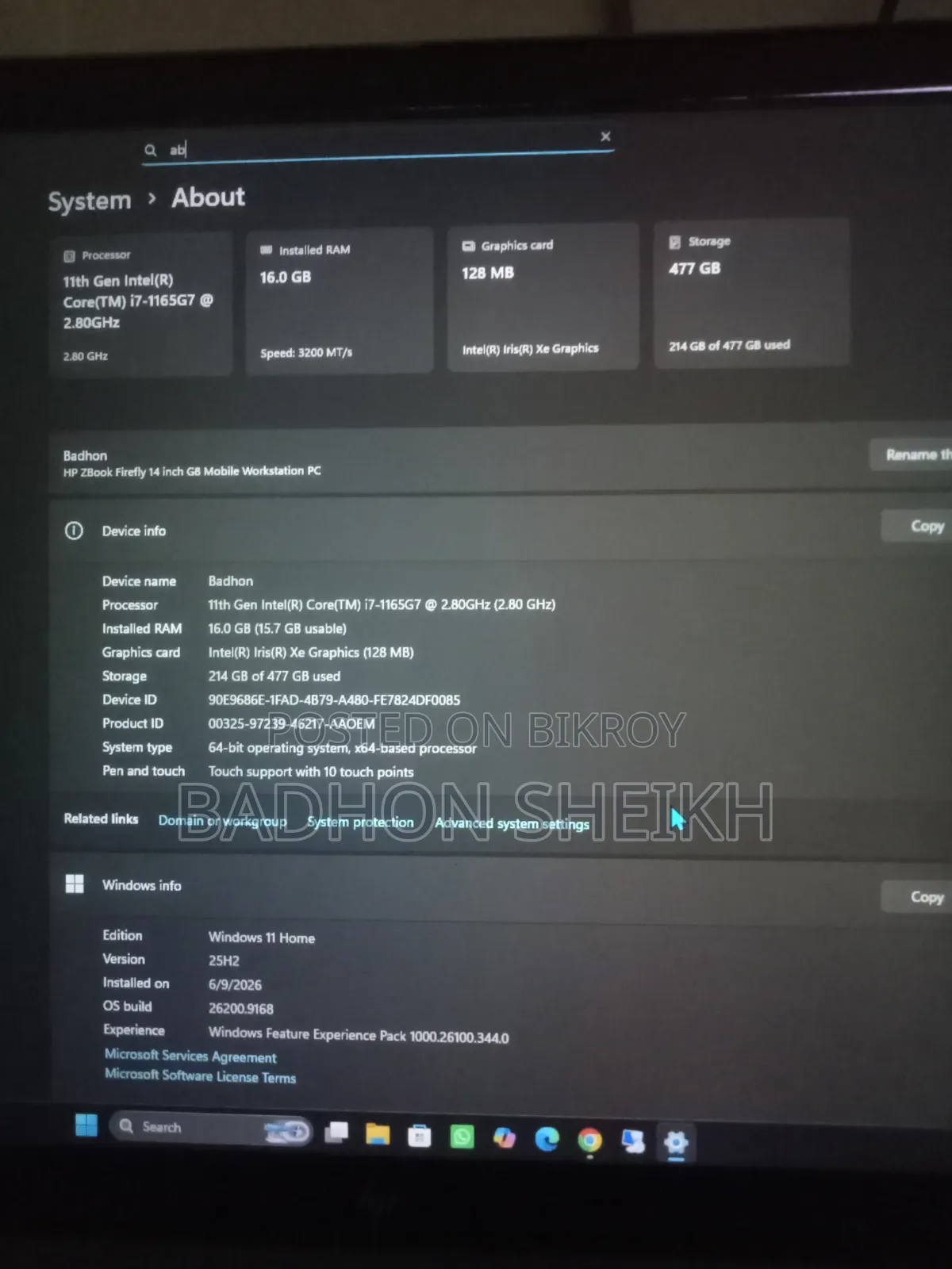 Laptop HP ZBook Firefly G8 16GB Intel Core i7 SSD 512GB