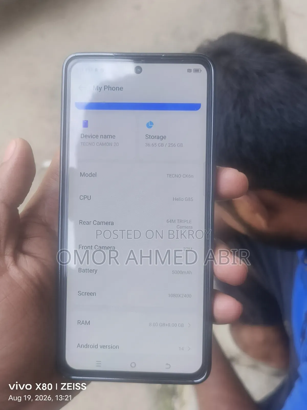 Tecno Camon 20 256 GB Blue