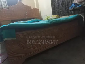 সেগুন কাঠের খাট ৬ফিট ৭ ফিট এর খাট
