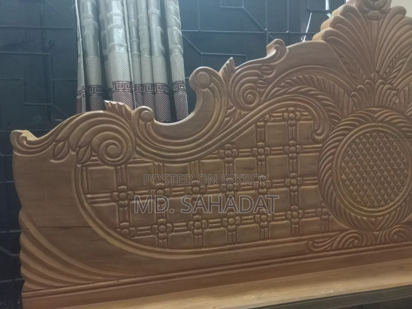 সেগুন কাঠের খাট ৬ফিট ৭ ফিট এর খাট