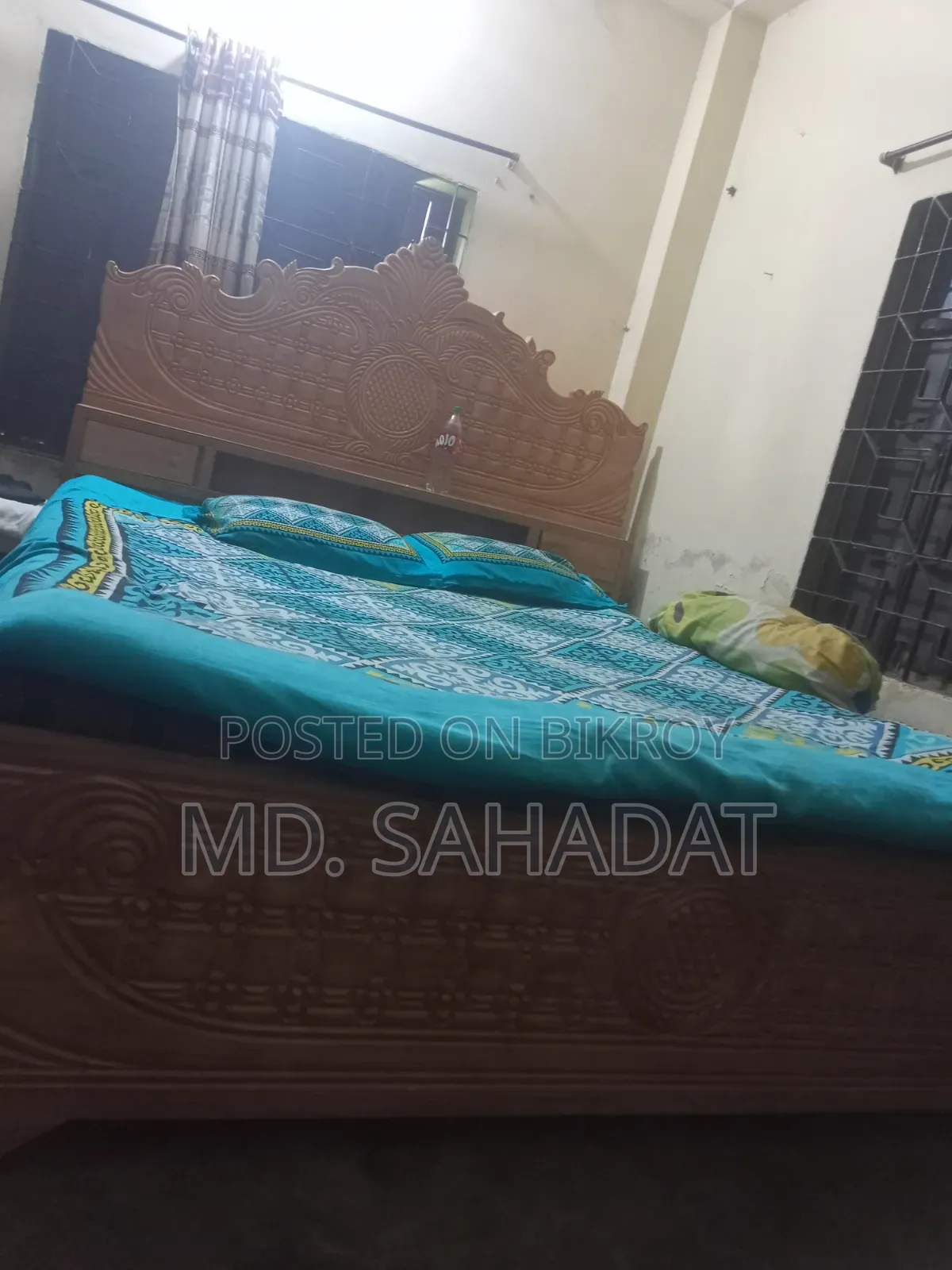 সেগুন কাঠের খাট ৬ফিট ৭ ফিট এর খাট