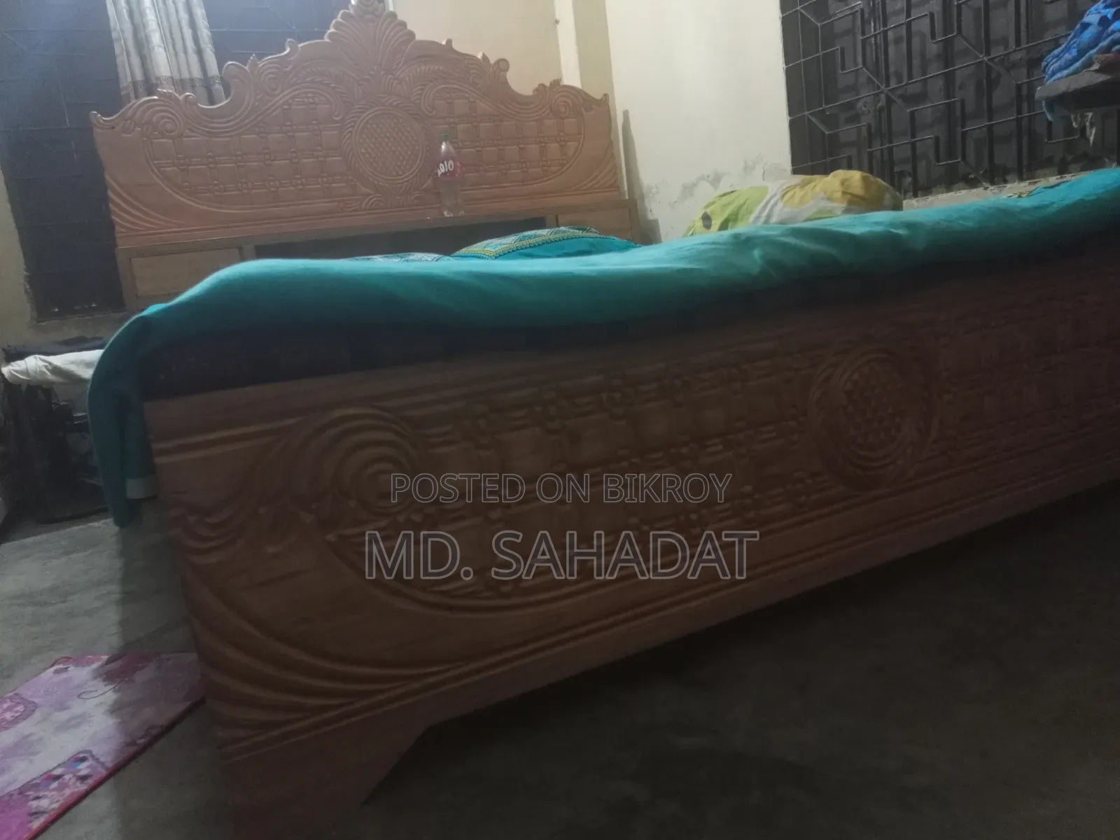 সেগুন কাঠের খাট ৬ফিট ৭ ফিট এর খাট