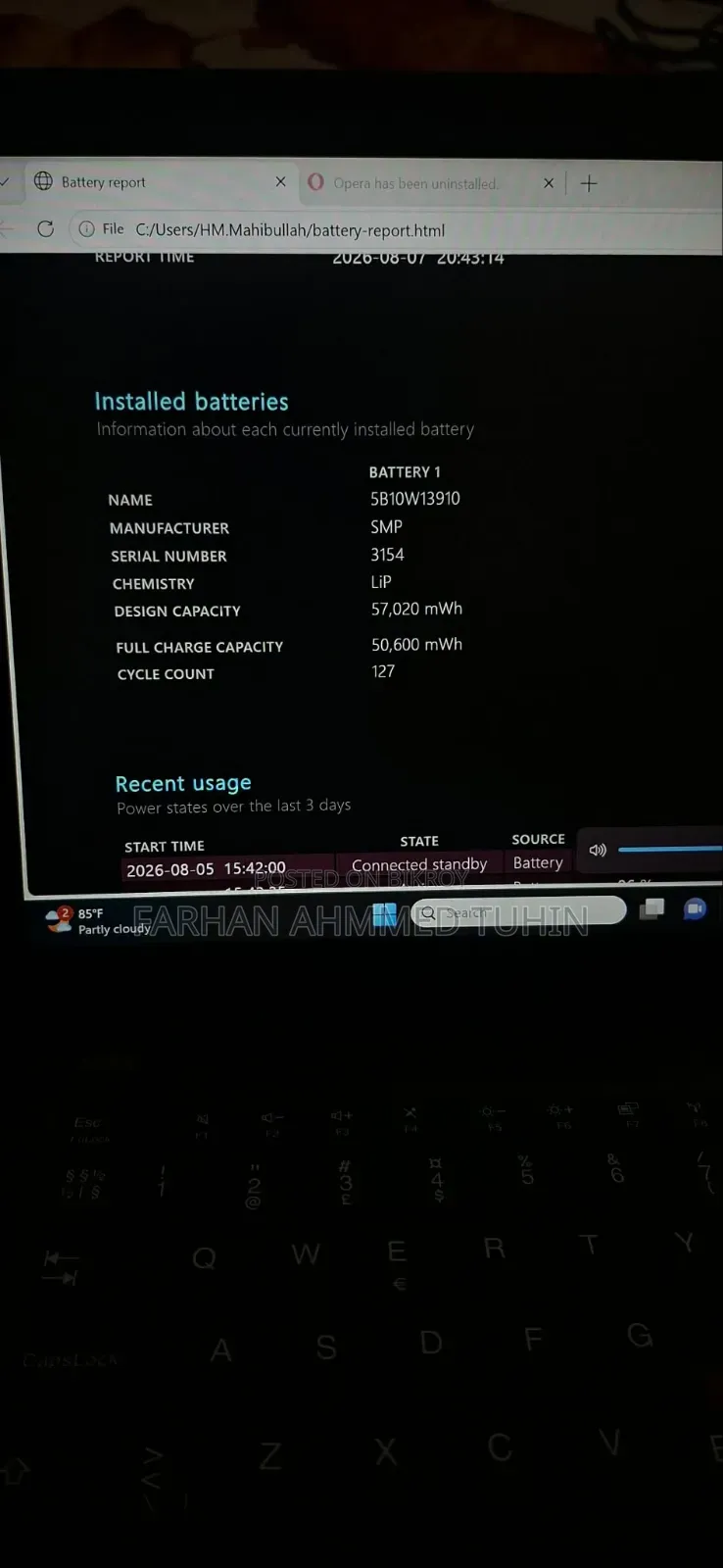 Laptop Lenovo ThinkPad T490s 16GB Intel Core i5 SSD 128GB