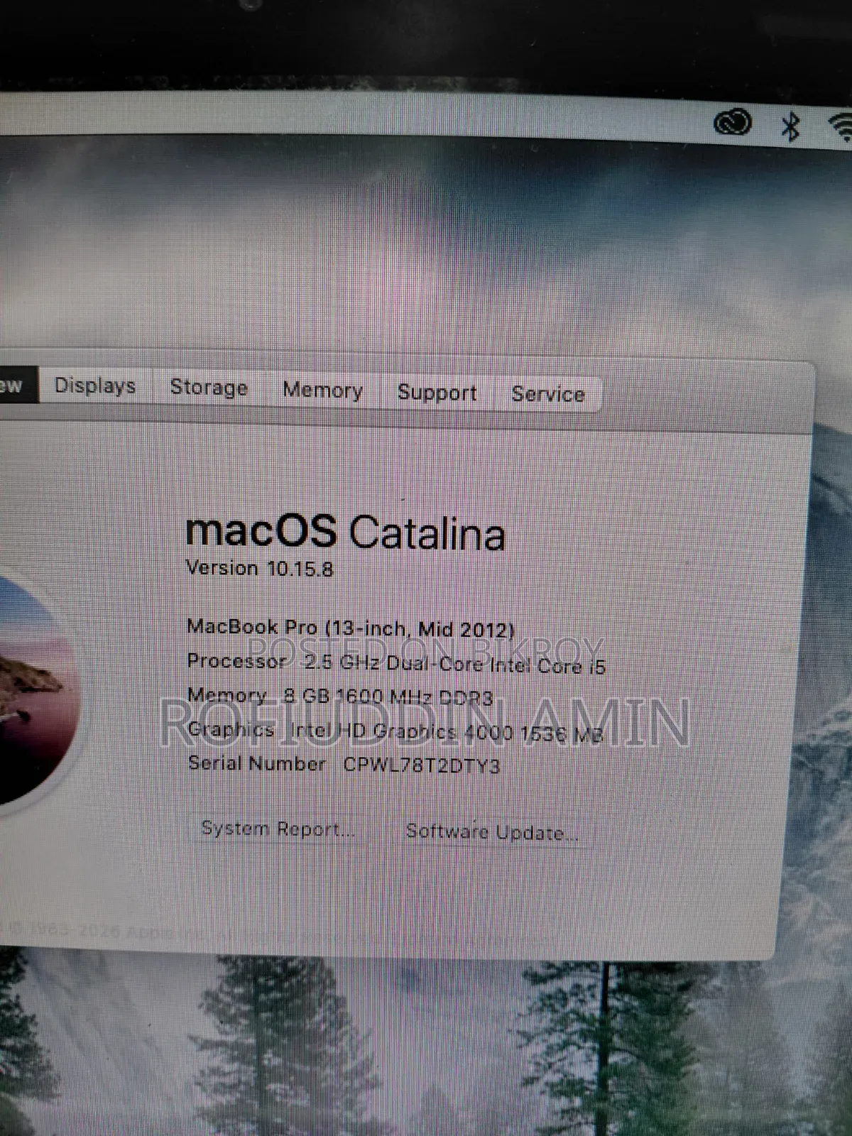 Laptop Apple MacBook Pro 2012 8GB Intel Core I5 SSD 500GB