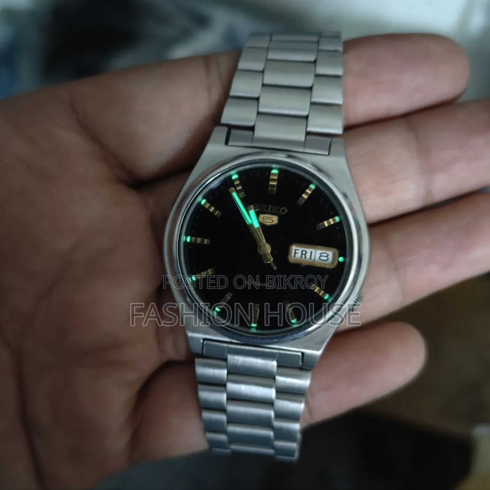 সৈকো ৫ অটোমেটিক ওয়াচ ব্ল্যাক ডায়াল