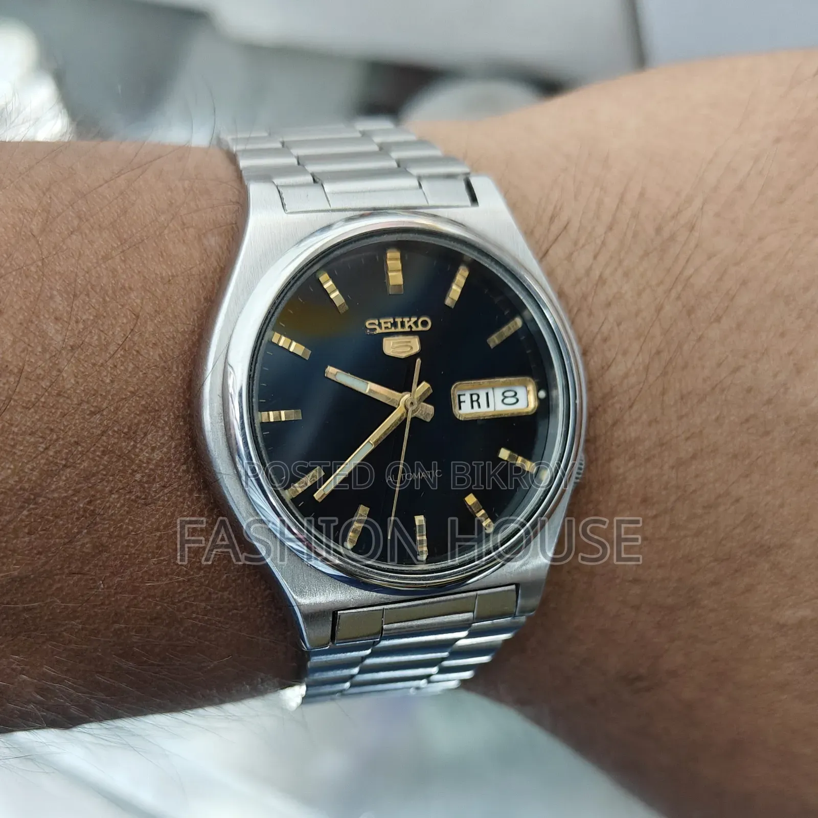 সৈকো ৫ অটোমেটিক ওয়াচ ব্ল্যাক ডায়াল