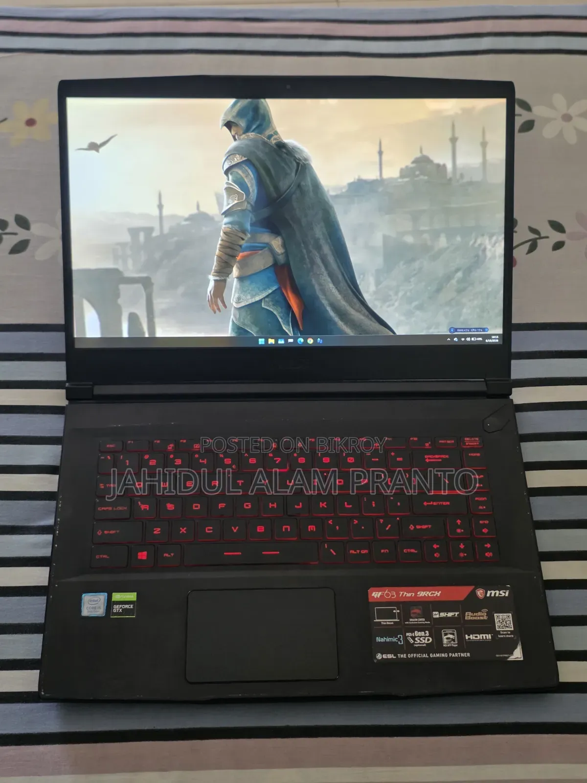 Laptop MSI GF63 8GB Intel Core i5 HDD+SSD 1.5T