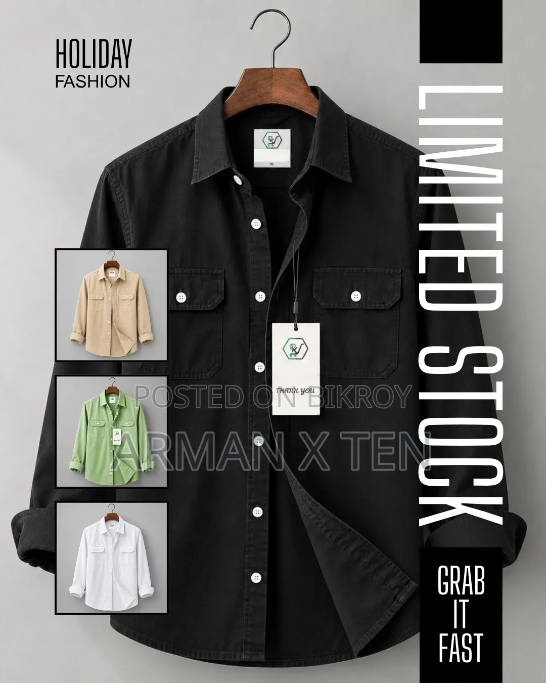 Double Pocket Oxford Cotton Shirt